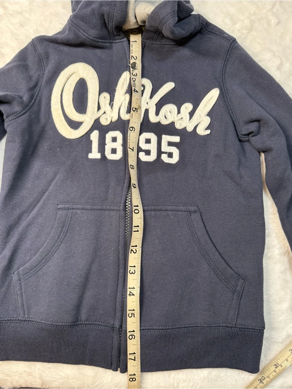 OshKosh B'gosh Navy Blue Zip Hoodie with White Logo